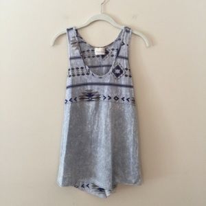 Freeloader Tribal Print Acid Wash Tank Size S
